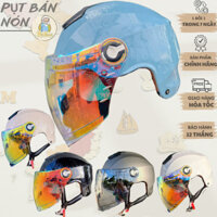 [TẶNG KÈM ỐNG TAY CHỐNG NẮNG] Mũ Nón Bảo Hiểm Nửa Đầu 1/2 NAPOLI N011 Helmet Kính Dài Tiện Cho Cả Nam Và Nữ [CHÍNH HÃNG]