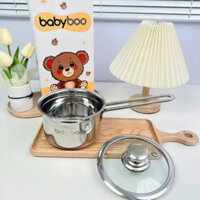 (Tặng Kèm Phớt ) Nồi quánh inox Babyboo 14cm , Lion Baby, Nồi quánh inox nấu cháo ăn dặm cho bé Babyboo vô cùng tiện lợi