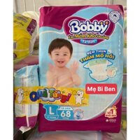 [TẶNG KÈM] Tã Dán Bobby Siêu Thấm Khô Thoáng Size L68 miếng cho bé 9-13kg