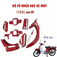 [TẶNG KÈM TEM XE] Bộ dàn áo xe Cub 82 -nhựa ABS cao cấp màu ĐỎ CỜ -A1353