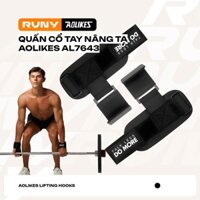 [TẶNG KÈM TÚI] Quấn Cổ Tay Có Móc Thép Nâng Tạ Aolikes AL-7643 | Quấn Cổ Tay Móc Xà Chính Hãng