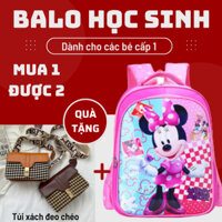 [TẶNG KÈM TÚI XÁCH] Balo học sinh, cặp học sinh dễ thương siêu nhẹ 2 ngăn vải dù chống thấm nước cho các bé cấp 1 TX0009