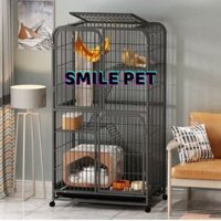 💕[TẶNG KÈM VÕNG]💕 Chuồng Mèo 4 Tầng Nan Ống Cao Cấp 1m68 - Có Bánh Xe Và Có Khay Vệ Sinh
