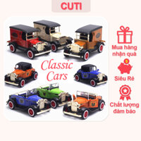 [Tặng kèm xe cót mini] Xe Mô Hình Đồ Chơi Ô Tô cổ điển Đúc Kim Loại Tỷ Lệ 1:32 Chạy Cót, Mở Được Cửa, Đồ Chơi Cuti