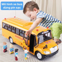 TẶNG KÈM XE TỰ LẬT - Đồ chơi xe bus trường học , mô hình xe bus trường học. phụ kiên chắc chắn siêu bền