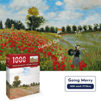 [TẶNG KEO DÁN] Tranh xếp hình 1000 mảnh - 70x50cm - Đồng hoa anh túc Argenteuil, Claude Monet