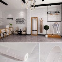 [TẶNG KEO VÀ ĐỒ DÁN] Giấy Dán Tường Giả Gạch Trắng Vôi Độc Đáo