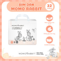 [Tặng khăn ướt] Bỉm dán Momo Rabbit - Size M - 32 pcs - 6-11kg