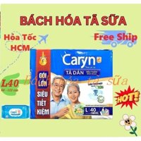 (Tặng khăn ướt hoặc 4 miếng) Tã dán Caryn L 40 miếng siêu tiết kiệm vòng hông 68 - 122cm