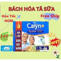 (Tặng khăn ướt) Tã dán Caryn L 40 miếng siêu tiết kiệm vòng hông 68 - 122cm