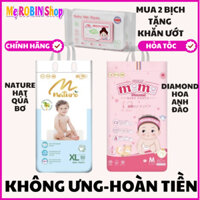 (Tặng Khăn ƯỚT)Combo 2 bịch Bỉm Tã Dán/Quần Momo DIAMOND Anh Đào/Momo NATURE Hạt Bơ Cao Cấp(ĐỦ SIZE)
