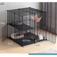 [Tặng Khay + Giảm Giá ] Chuồng 2 Tầng Lầu Làm Bằng Lưới Sắt Thép Dành Cho Thú Cưng,Bọ Sát Giàu(chó,mèo,thỏ,sóc,chuột)