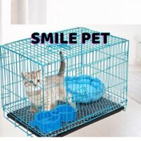 (TẶNG KHAY VỆ SINH) Lồng Chó Và Mèo Sơn Tĩnh Điện Chuồng Chó Mèo Gấp Gọn 3 Màu