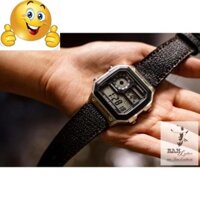 (TẶNG KHÓA+CÂY THAY DÂY+CHỐT)DÂY ĐỒNG HỒ CASIO AE1200/SEIKO5 DA BÒ THẬT 1956 THÉP .