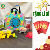 [TẶNG LÌ XÌ] Hộp Quà Tết Thành Long Food Mix Mứt Gừng Chôm Chôm Sấy Lạnh biếu tặng 440gram
