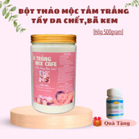 [Tặng lọ B1 100v] 500g Bột Tắm Trắng Thảo Mộc,  Ủ trắng mix cafe tắm trắng tẩy da chết nhả nắng body