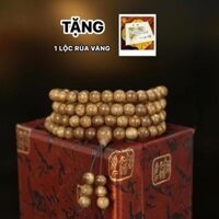 [TẶNG LỘC RÙA VÀNG] Vòng Tay Trầm Hương 108 Hạt Trơn Size 6Li - Kèm Hộp Gấm Đựng Vòng Phụ Kiện