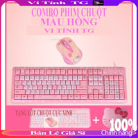 [Tặng lót chuột kitty] Combo bàn phím và chuột Kitty màu hồng siêu dễ thương