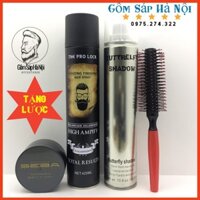 [Tăng Lược] Combo @ Gôm Xịt Tóc Buttrefly 320ml + The Pro Lock 320 ml + Sáp Vuốt Tóc Seba Chính Hãng