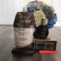 [TĂNG LƯỢC] Kem Hấp - Ủ- Xả Phục Hồi Tóc Collagen Karseell Maca Dạng Túi 500ML+Tinh Dầu Dưỡng Tóc COCOESL NOIR 80ml