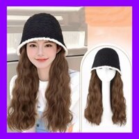 [TẶNG LƯỚI] Mũ nón len gắn tóc giả cả đầu siêu dễ thương - MŨ LEN VIỀN TRẮNG