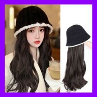 [TẶNG LƯỚI] Mũ nón len tóc giả nguyên đầu siêu đẹp - MŨ LEN VIỀN TRẮNG