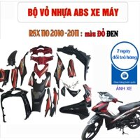 [TẶNG LUÔN CẢ TEM & ỐC NÈ ] Bộ dàn áo xe Wave RSX 110 đời từ 2008 đến 2012 - Màu Đen Đỏ- A548