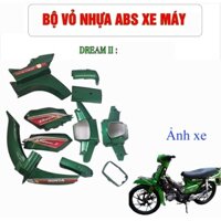 [TẶNG LUÔN CẢ TEM & ỐC NÈ ] Bộ dàn áo xe DREAM II HONDA nhựa ABS cao cấp Màu Xanh Heineken - A656