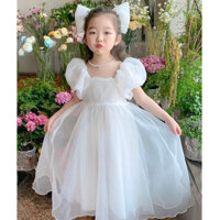 [TẶNG LÚP CÔ DÂU] Váy cô dâu cho bé gái Đầm trắng đi tiệc cho bé Váy phụ dâu cho bé
