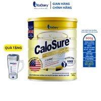 [TẶNG LY KHUẤY TỰ ĐỘNG] Sữa bột Calosure Gold ít đường 900g giúp tăng cường sức khỏe tim mạch, bảo vệ xương - VitaDairy