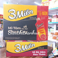 (Tặng Mắm) Thùng Mì 3 Miền Tôm Chua cay và Bò Hầm rau thơm (30 góix75 gr)