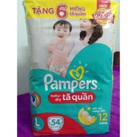 [TẶNG MIẾNG]Bỉm Quần Pamper L54+6, XL48+4, M60+6