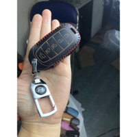 TẶNG MÓC - Bao da chìa khoá Hyundai custin nhiều màu da có móc khoá logo