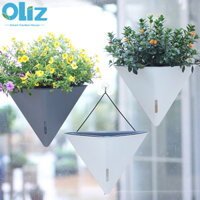 [TẶNG MÓC ĐÓNG TƯỜNG]Chậu cây treo tường hình kim tự tháp Oliz-K104. Chậu trồng cây thông minh tự tưới nước