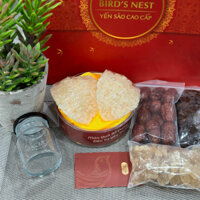 (Tặng một hũ thủy tinh) Tổ yến sào tinh chế sợi ngắn Khánh Việt Khánh Hòa + Táo, đường, nhãn