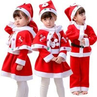 (Tặng Mũ) Bộ quần áo, trang phục Noel cho bé gái - Quần áo hóa trang lễ giáng sinh Noel cho bé