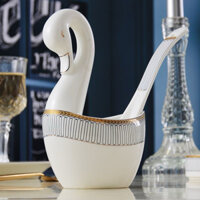 (TẶNG MUÔI CANH) Ống Đựng Đũa - Giỏ Đựng Thìa, Đựng Muỗng Canh Gốm Sứ Hình Thiên Nga