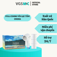 [Tặng nắp silicon vòi sen] Full combo vòi hoa sen + Bộ 3 lõi lọc thô + Bộ lọc suối nóng Onsha - Xuất xứ Hàn Quốc