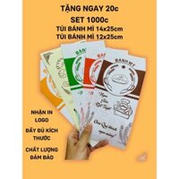 (Tặng ngay 20c)-set 1000 vỏ túi đựng bánh mì pate miệng sole giá cực rẻ size 14*25-12*25