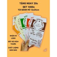 (Tặng ngay 20c)-set 1000 vỏ túi đựng bánh mì pate miệng sole giá cực rẻ size 12*25