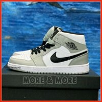 Tặng Nước Hoa [More&More] Giày thể thao AIR JORDAN 1 Light "Smoke" Grey Mid Retro xám khói cao cổ siêu đẹp