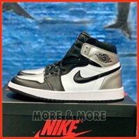 Tặng Nước Hoa [More&More] Giày thể thao Sneaker Jordan "Silver Toe" High x OG Bạc Đen phiên bản Best