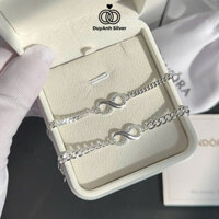 (Tặng nước rửa bạc) Set lắc tay đôi bạc nam nữ DUYANH SILVER vòng tay vĩnh cửu bền đẹp bạc thật