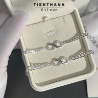 (Tặng nước rửa bạc) Set lắc tay đôi bạc nam nữ TienThanh Silver vòng tay vô cực vĩnh cửu bền đẹp bạc thật