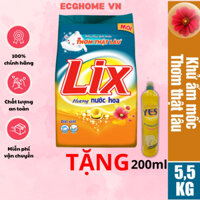 [Tặng nước rửa chén] Bột giặt Lix Extra hương nước hoa 5.5kg tăng gấp đôi sức mạnh giặt quần áo sạch thơm lâu - PD575