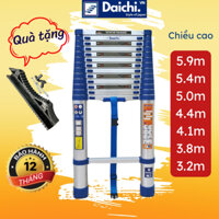 [TẶNG ỐP, CHỐT, ống đúc liền] Thang Nhôm Rút đơn Daichi 5.9m- 5.4m-5m- 4.4m- 4.1m- 3.8m-3m2 đai xanh
