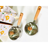 [Tặng Phới Silicon]Quấy Bột, Quấy Cháo Inox Nguyên Khối Coco Bear Size 12cm & 14cm, Chống Dính, An Toàn, Tiện Lợi Cho Bé