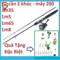 [TẶNG PHỤ KIỆN] Bộ Cần Câu Máy Shimano 2 Khúc Đặc, Bộ Cần Câu Cá Lure Giá Rẻ , Và Máy YF200