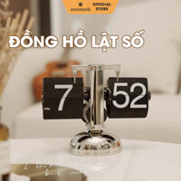 [Tặng Pin] Đồng Hồ Lật Số Để Bàn Phong Cách Cổ Điển Retro Trang Trí Decor Vintage Auto Flip Clock - Automatik