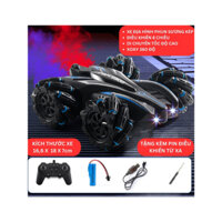 [Tặng Pin] Xe Điều Khiển Phun Khói Kép 4 Đèn Xoay 360 độ Cực Khỏe Bền Phù Hợp Làm Quà Cho Bé